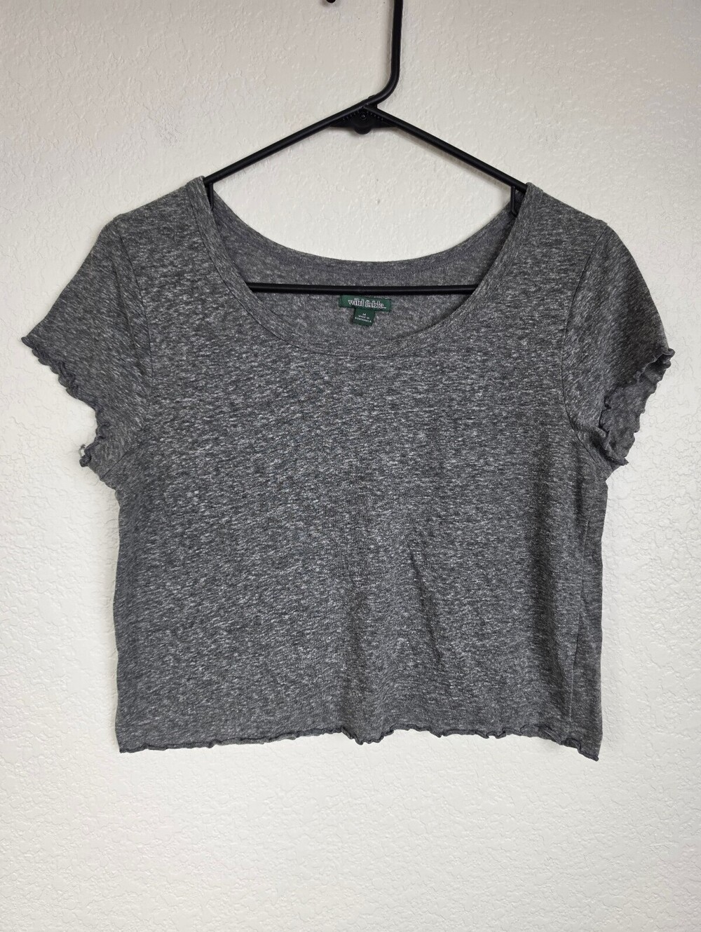 Medium Grey Gray Crop Top Shirt